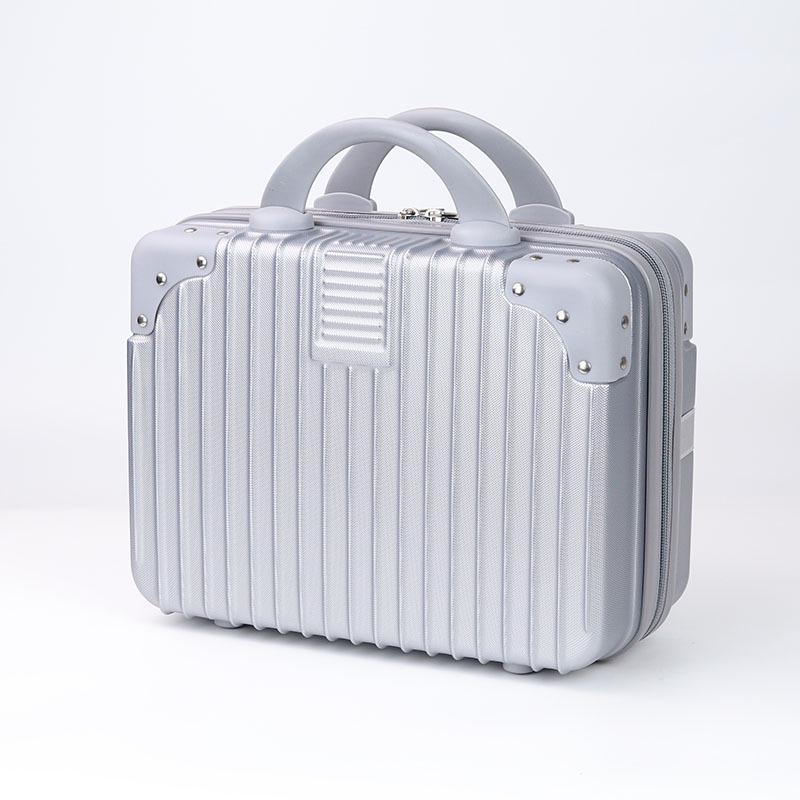 Королевский синий 14-дюймовый портативный кейс для макияжа с кодовым замком Zipper серебряный