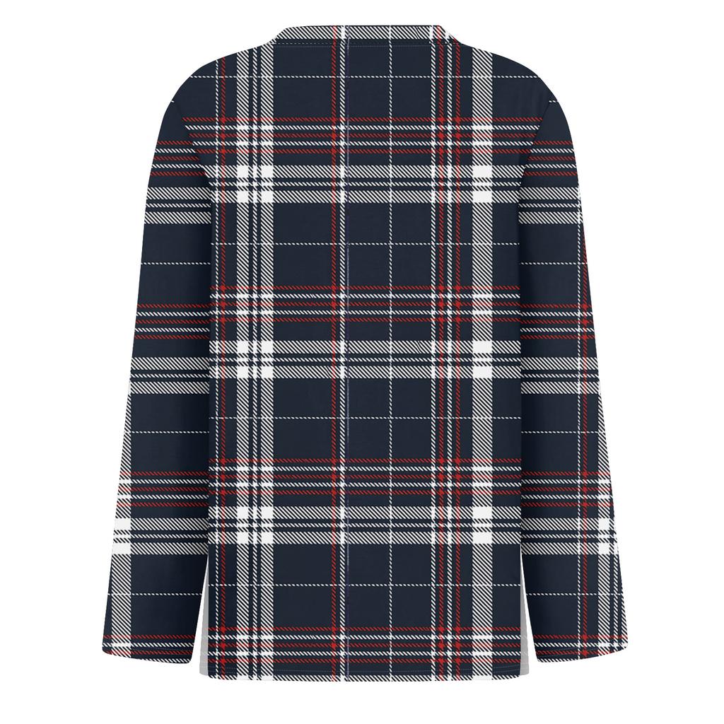 Damenmode Lässig Schlitz Saum Rundhals Langarm Lose Bedrucktes T-Shirt Damen Top