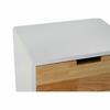 Table De chevet style scandi naturel, blanc, grenat rubberwood, paulownia