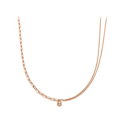 Unique Unbalanced Silver Pink Necklace Tnssvp13006M
