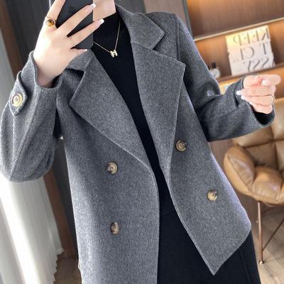 Women's 2025 Double-Faced Wool Short Coat - Little Fragrant Style Loose Trench