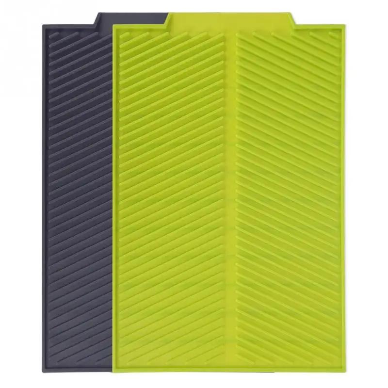 Rectangle Silicone Drain Mat Drying Dishes Pad Heat Resistant Slip-proof Tray Set Massage Mats For Kitchen Dish Mat