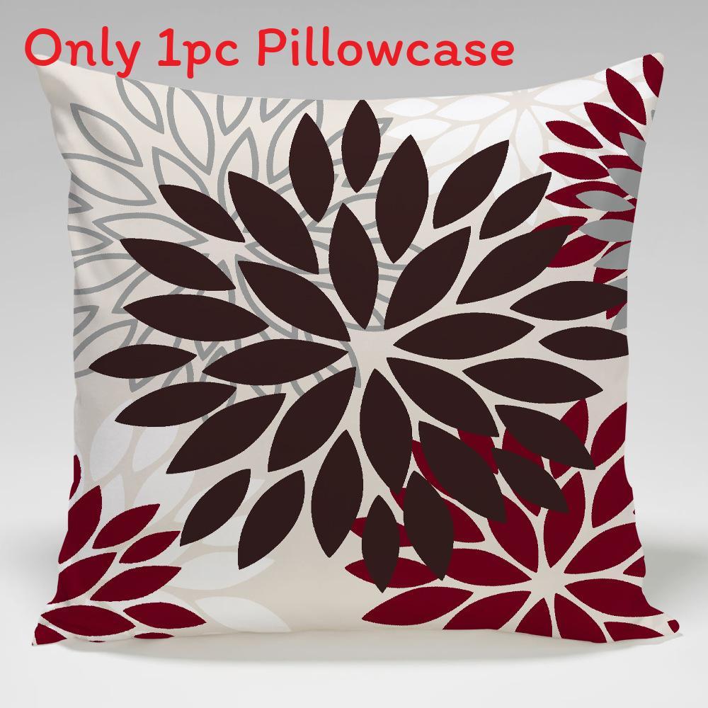 Geometric Color Flower Pillow Cover Polyester Fabric Modern Decor For Living Room