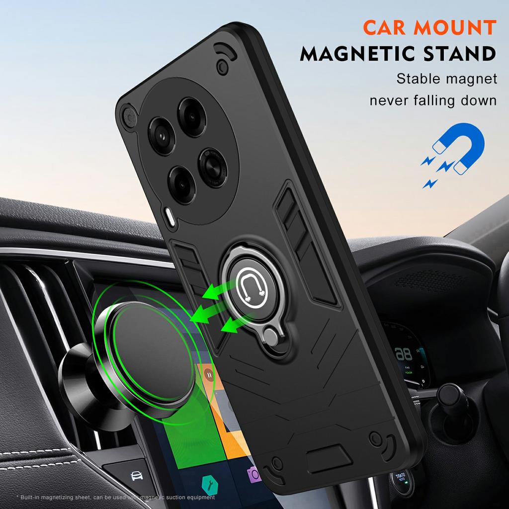 For TECNO Camon 30 4G Case Slide Camshield Kickstand PC+TPU Phone Cover