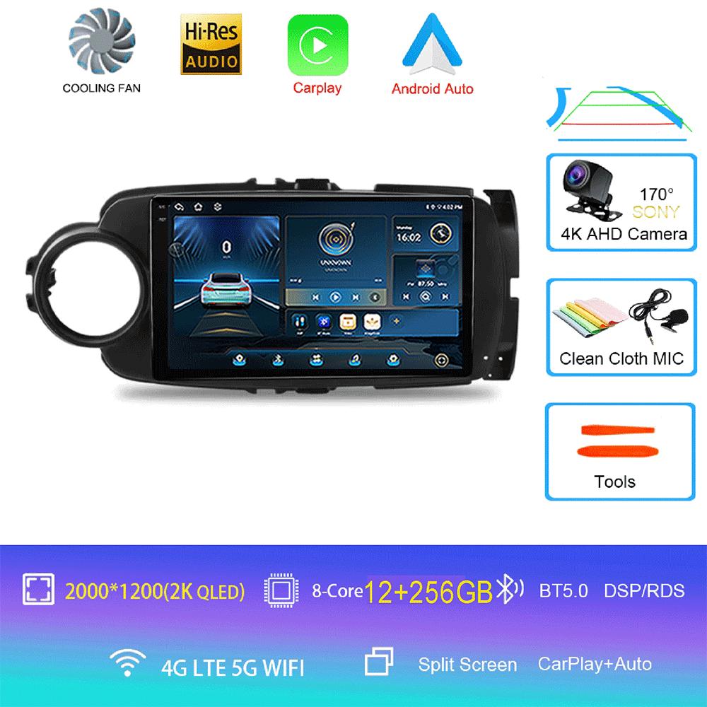 9inch Android 14 Car RadioFor Toyota Yaris 2012 - 2017 Multimedia Player Android Auto Wireless Carplay GPS 2Din DVD