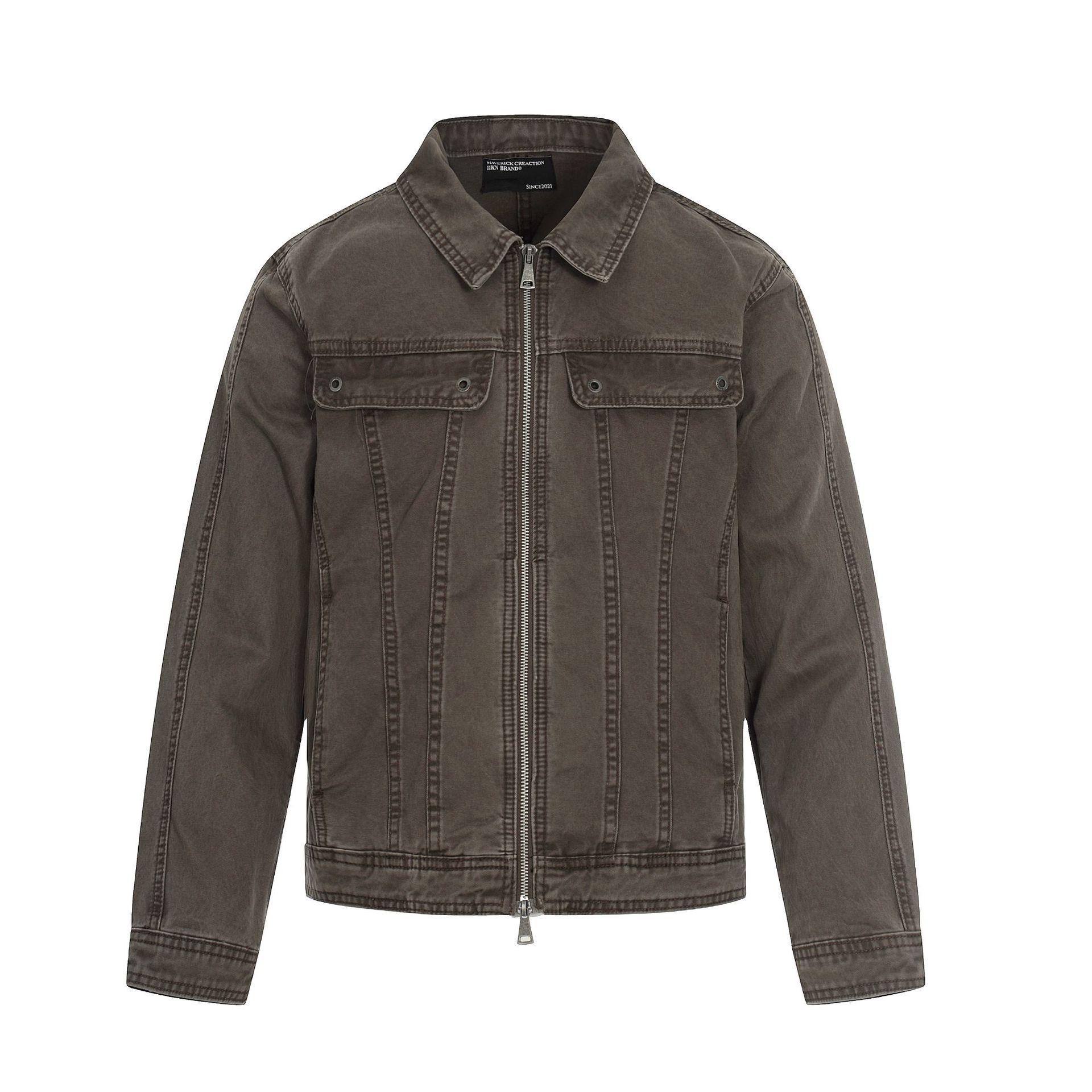 

11KN Maillard Brown Retro Lapel Jacket Unisex - Loose, Slimming, Casual Workwear Style S
