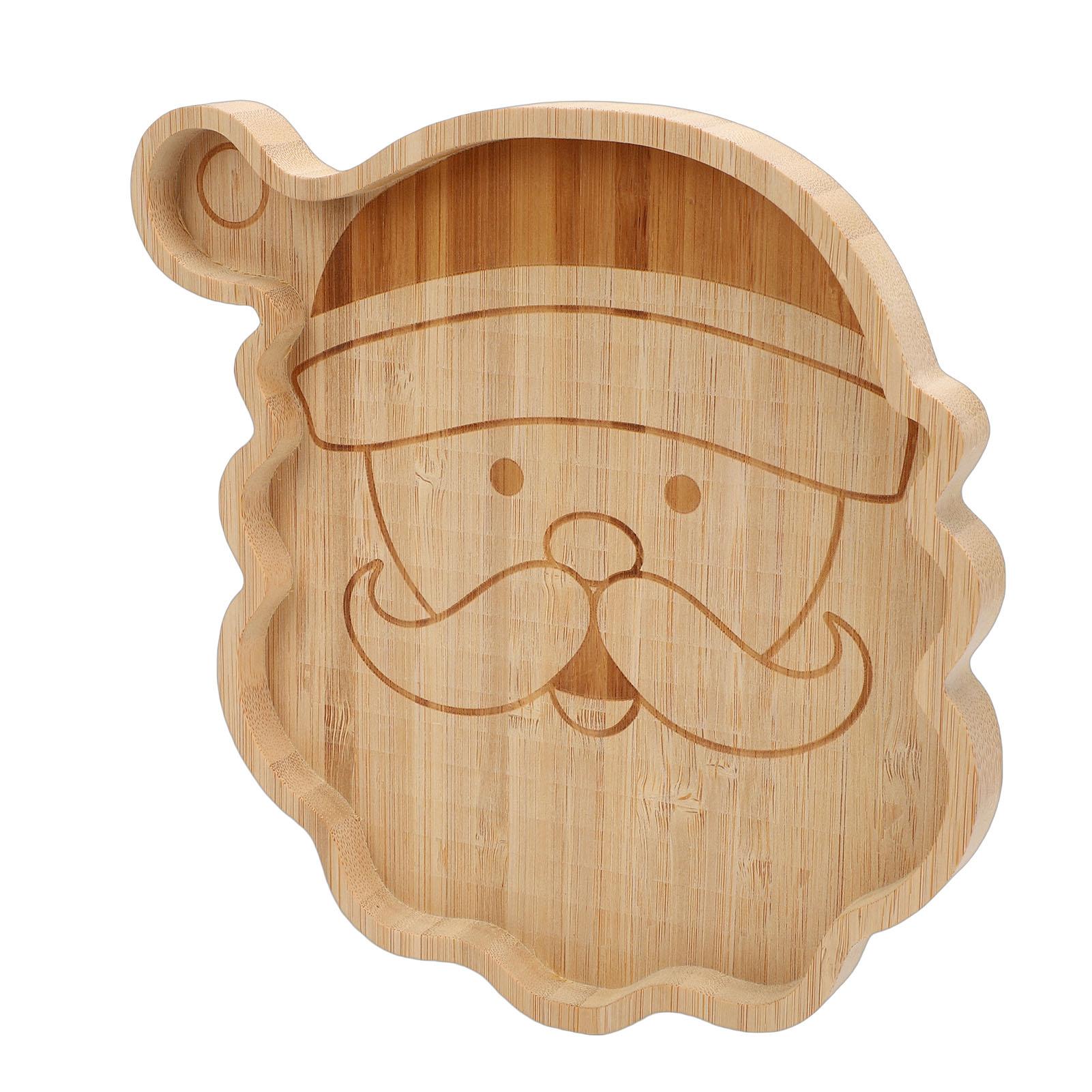 Поднос для сервировки Санта Деревянное блюдо Блюдо для десерта Сладкое Хранение ювелирных изделий Праздничное украшение