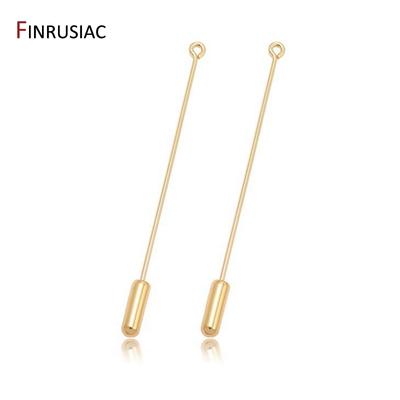 14K Echtgold Plated 65mm Sicherheitsnadeln Stopperöse Broschenbasis für DIY Brosche Schmuckherstellung Zubehör