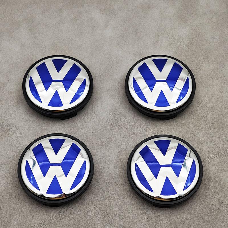 Für VW Volkswagen Jetta MK5 Golf 4 Stück 65mm Blau VW Auto Radnabenkappen Für Volkswagen VW R GTI Golf 6 Passat CC Magotan Touran