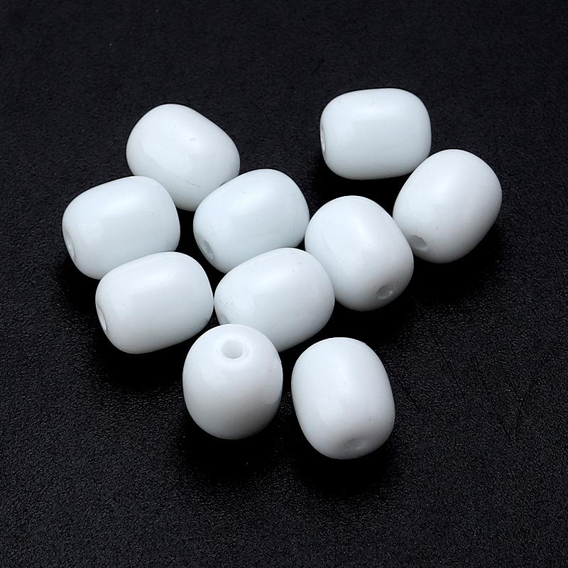 30pcs/lot Solid Oval Cylindrical Glass Beads For Jewelry Making Loose Spacer Beads DIY Bracelet Necklace Accessory