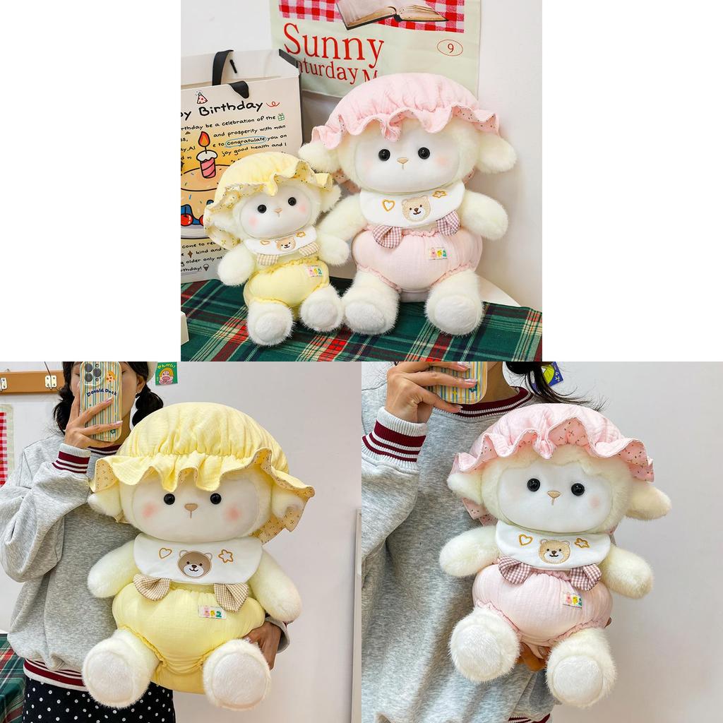 Baby Sheep Plush Toy With Hat And Scarf Decor For Sleep Comfort And Baby Gift