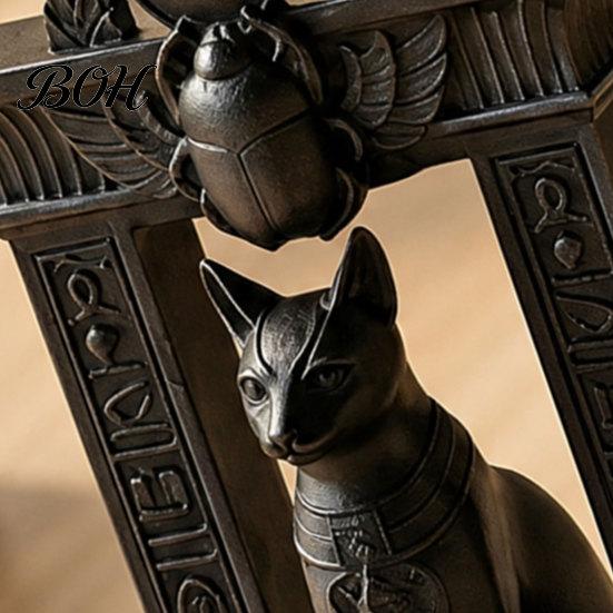Egyptian Cat Statue Statue, Ancient Egypt Inspired Figurine, 3D Printed Decor Vintage Style Ornament for Home Office Desk, Shelf Art Craft Mythology