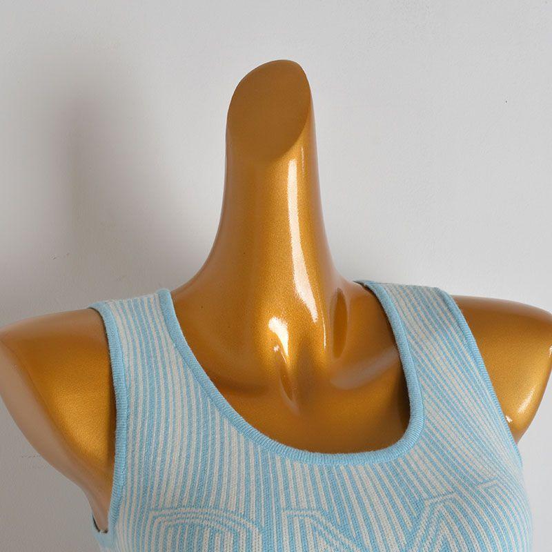 Export Single Striped Sleeveless Pullover Vest Sweater Women's Clothing Spring Summer Slim-Fit Short Vest Easiest for Match Tops Fashion