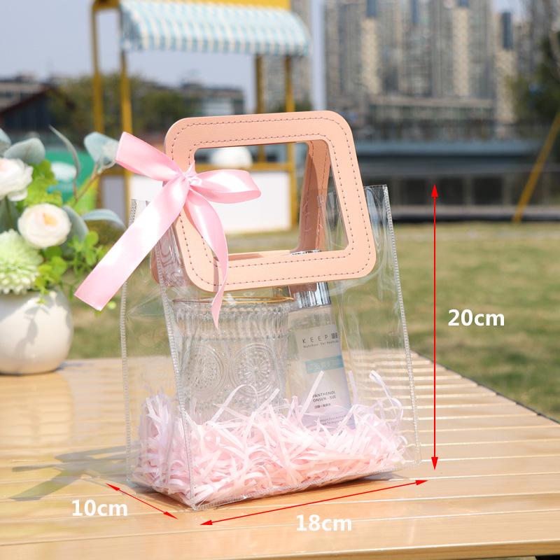 PVC Transparent Tote Bag - High-End Laser Gift Packaging for Children's Day, Birthday, or Wedding Favors