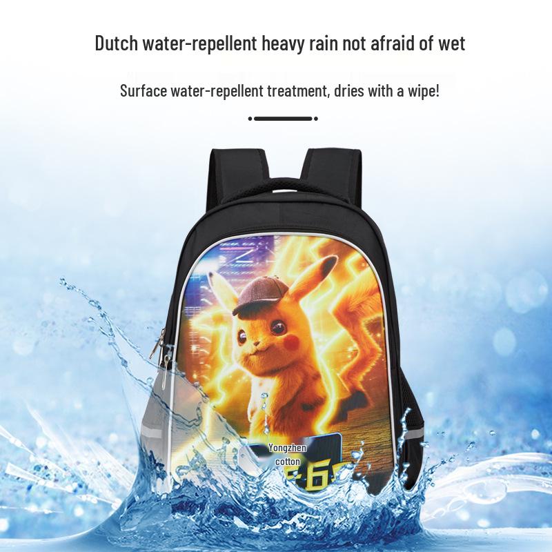 Cross-border Classic Mountains & Seas Stick Figure Kids' Backpack for Grades 1-6 - Load-Reducing Double Shoulder Bag for Boys