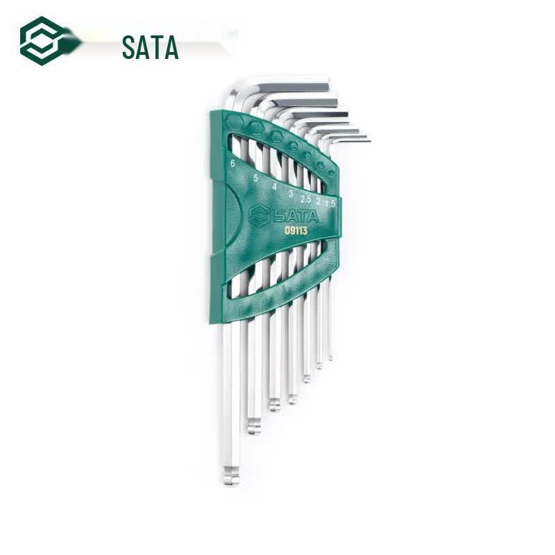 SATA 09113 7-Piece Extra Long Ball End Hex Key Set