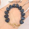 Heart Resin Necklace Women Choker Stainless Steel PVD Beads Sailor Clasp Waterproof Love Bracelet Diy Pendant Gold Vintage