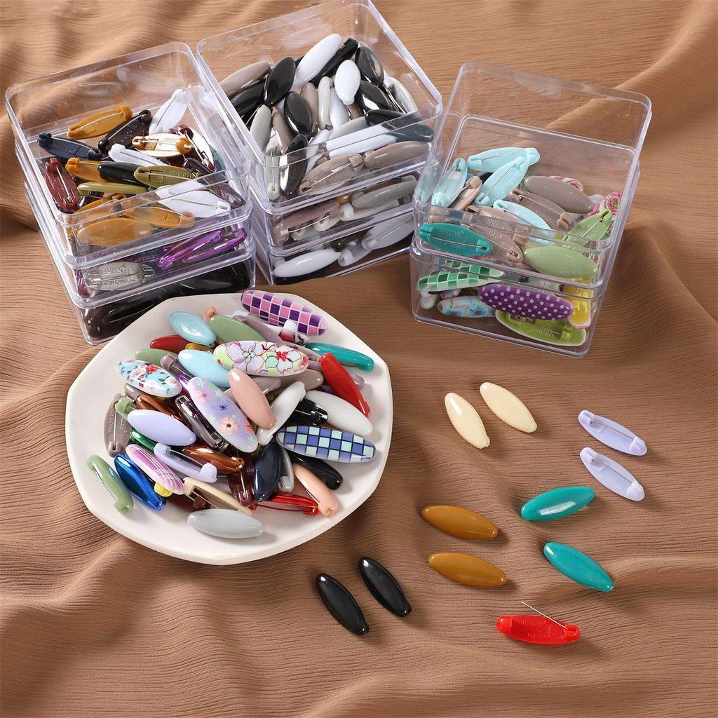 36-Piece Acrylic Safety Pins & Scarf Clips Set - Printed and Solid Colors