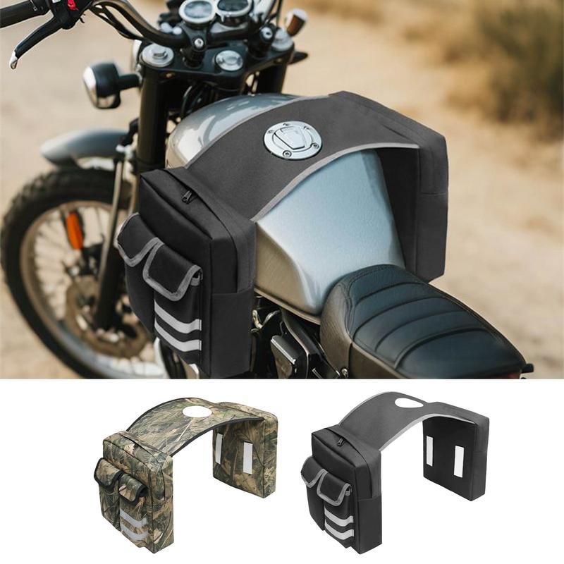 

Dirt Bike Saddle Bags Cycling Luggage Bag Storage Adjustable Straps Luggage Saddlebags Accessories For Adventure Commuting Trail чёрный