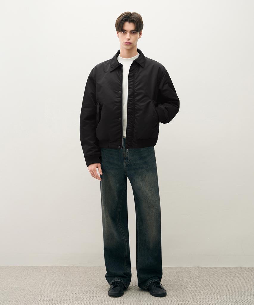 Draw Fit Crop Padded Flight Blouson Jacket [Black]