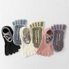 1 Pair Yoga 5-Toe Socks with Non-slip Gripper Breathable Mid-calf Socks Summer Women Ballet Dance Pilates Cotton Toe Crew