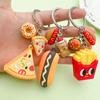 Creative Soft Rubber Food Toy Keychain: Hamburger, Fries, Pizza Pendant Bag Charm