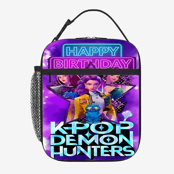 Elementary School Student Card Kpop Demon Hunter Thermal Insulation Bag Portable Outdoor Picnic Bag Children'S Lunch Box Bag Lunch Bag