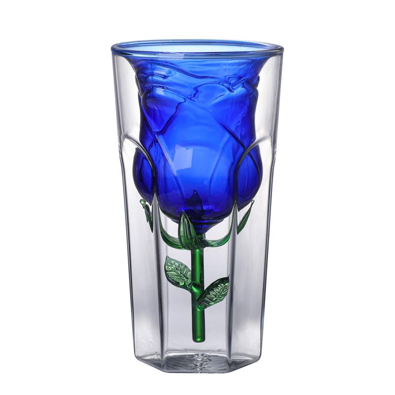 New Double-layer Rose Glass, Pink Liner Red Wine Cup, Coffee Juice Cup