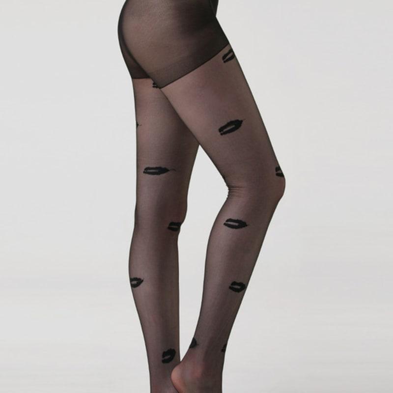 

HUGDAY [10 Ден] Колготки с рисунком губ black