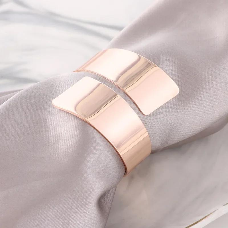

New Chinese style European model room Simple and stylish modern hotel napkin ring cloth ring 6pcs розового золота