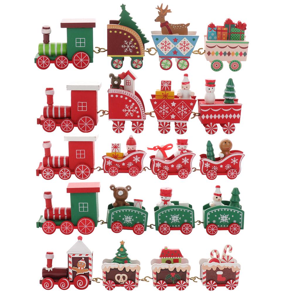 Christmas Train Toy Colorful Safe Odorless Smoother Decorative Christmas Train Ornament for Home Table Deer