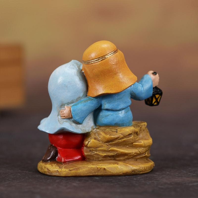 Cartoon Nativity Manger Scene Resins Miniature Figurines Christmas Tabletop Decors Ornament For Home Church Celebration