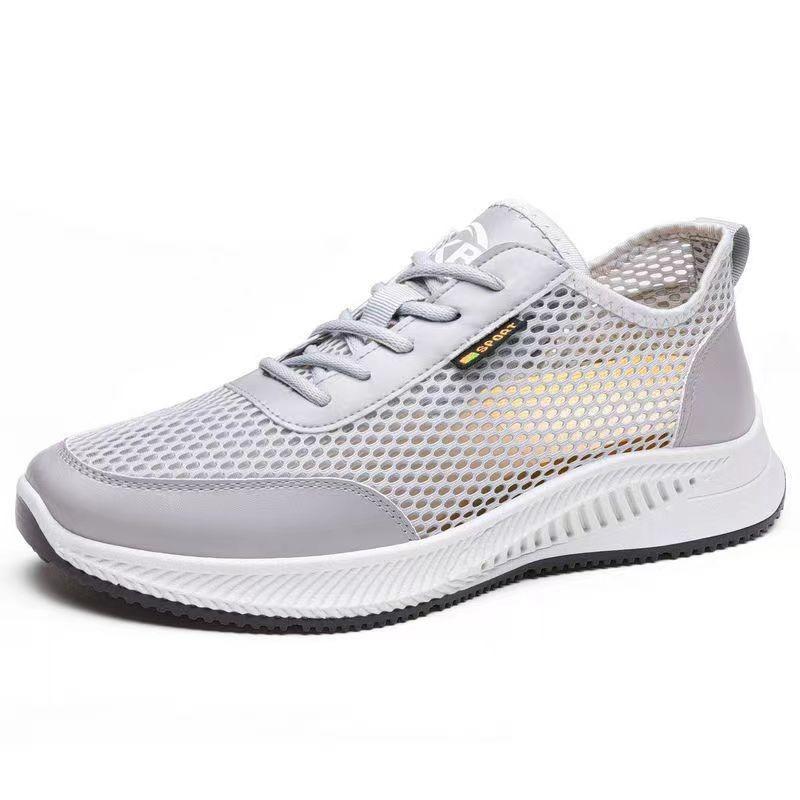 Summer hollow sports shoes mesh breathable men's casual shoes mesh shoes casual soft sole comfortable versatile running shoes