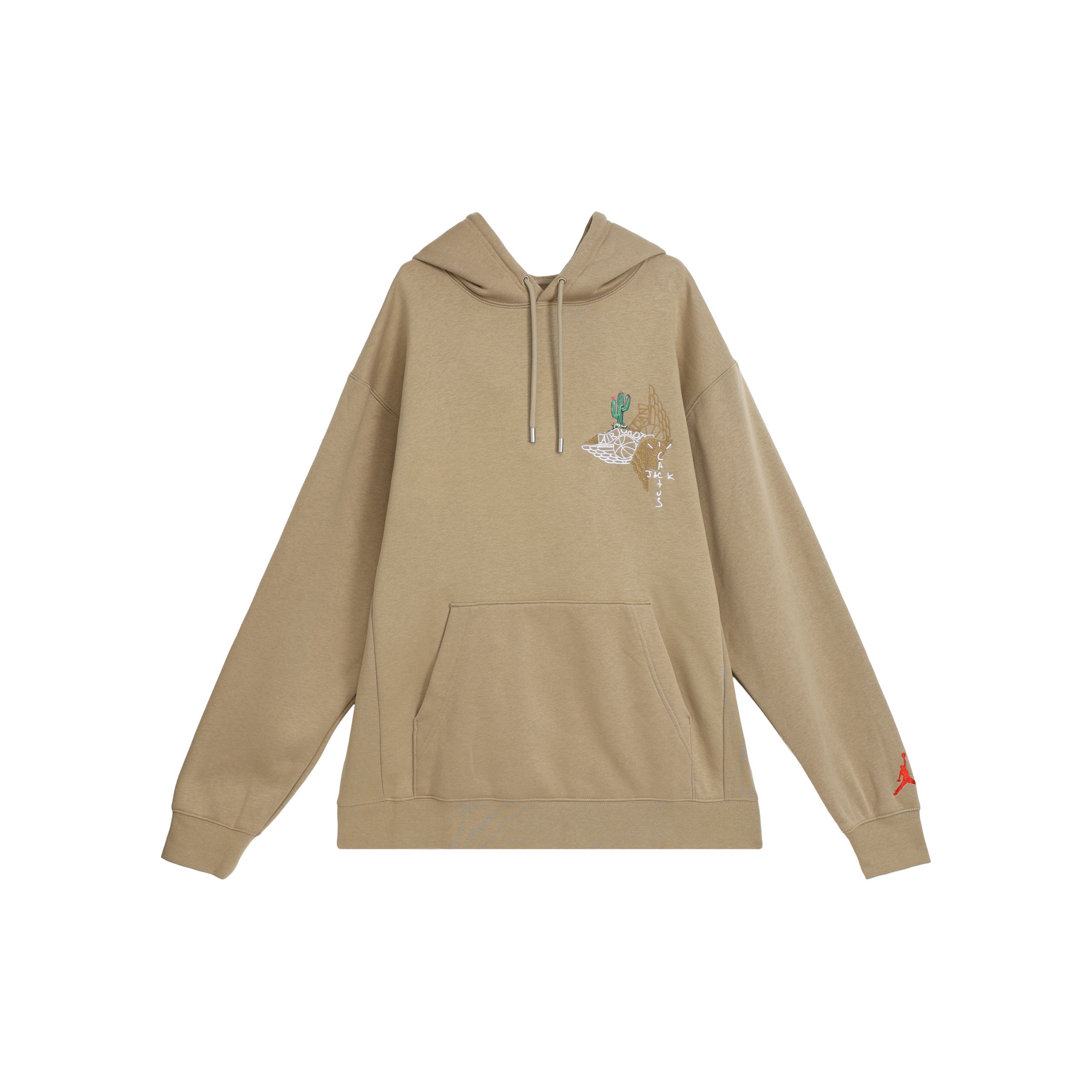 

Пуловер с капюшоном Travis Scott Cactus Jack x Jordan (Азия) Хаки/Университетский красный Мужская уличная одежда CZ0164-247 XXXL