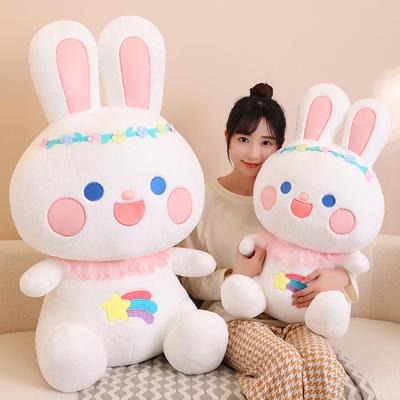 Oversized Rainbow Rabbit Plush Doll Girl Bed Sleeping Rabbit Doll Doll Gift For Girls Valentine'S Day