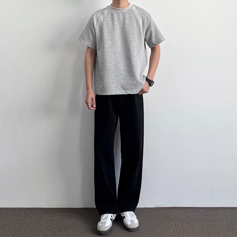 SWAMP AREA Men's American Retro Loose Straight Washed Denim Jeans