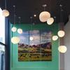 Milky White Round Pendant Lamp for Nail Salons, Cafes, Children's Clothing Stores, and Weddings