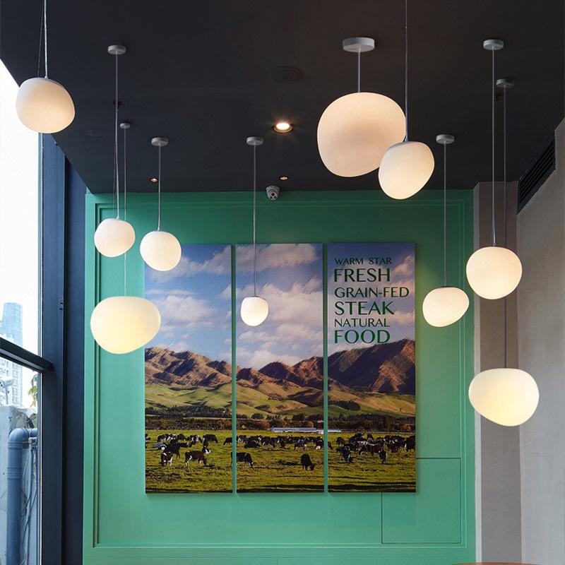 Milky White Round Pendant Lamp for Nail Salons, Cafes, Children's Clothing Stores, and Weddings