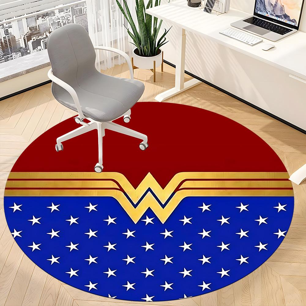 1pc Wonder Woman Office Round Area Rug, Under Office Chairs Bedroom Living Room Home Decor, Room Deco, Available in Various Sizes
