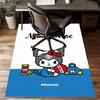 Custom Kuromi Mat Personalized Name, Polyester Washable Indoor Entryway Rug, Gift for Christmas, Easter, Thanksgiving Day
