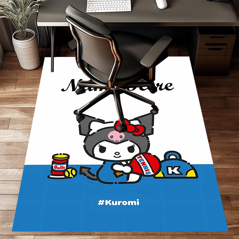 Custom Kuromi Mat Personalized Name, Polyester Washable Indoor Entryway Rug, Gift for Christmas, Easter, Thanksgiving Day