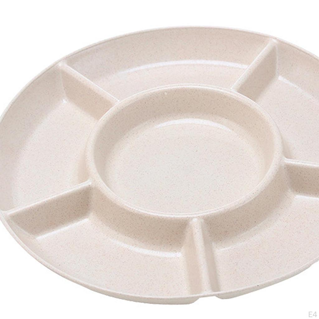Appetizer Platter Divided Serving Tray Unbreakable Dried Fruit Snack Plate for Dessert