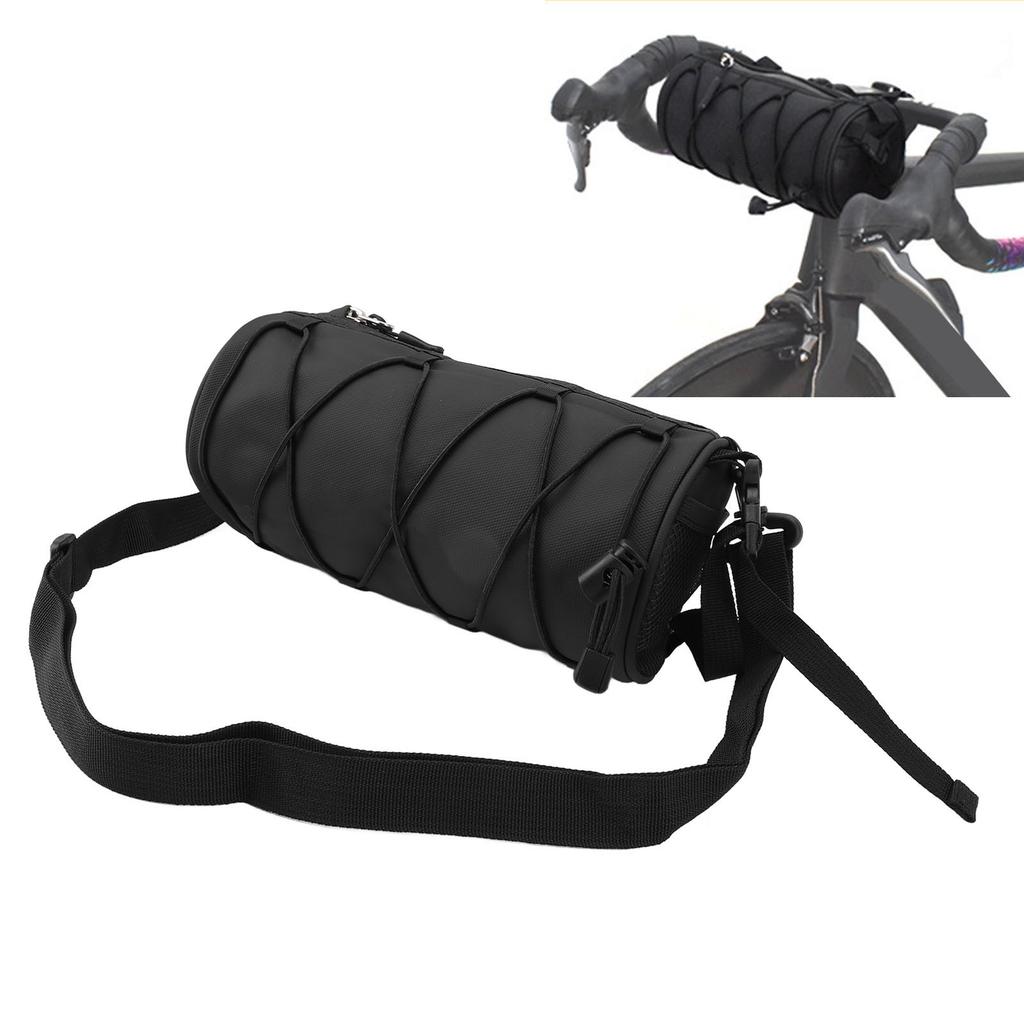 Bike Front Frame Bag Multifunctional Large Capacity Cylinder Shape Folding Top Tube Bike Bag Bike Rack Bag for Mountain Road Bike