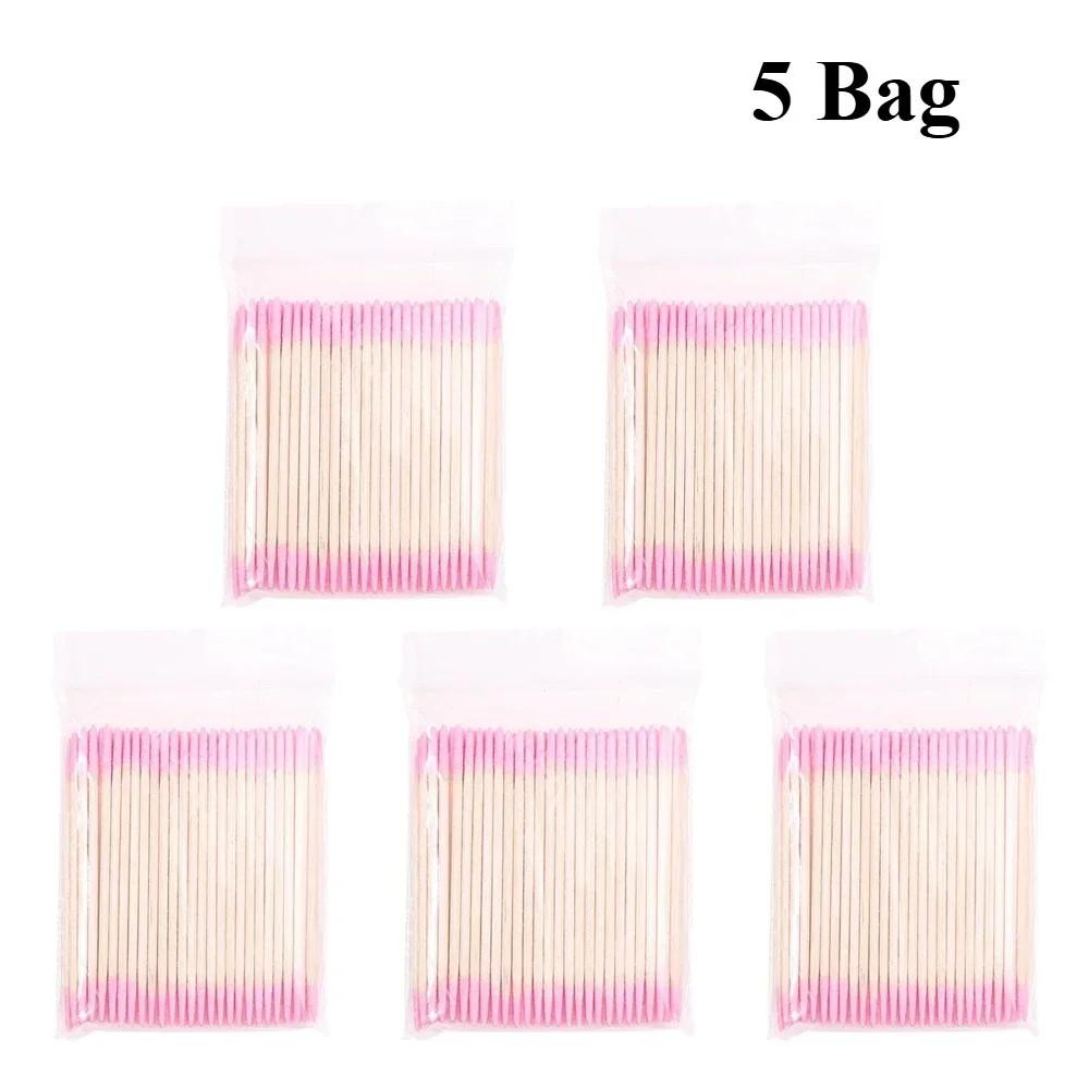 Nails Wood Cotton Swab Clean Sticks Bud Tip Wooden Cotton Head Manicure Detail Corrector Nail Polish Remover Art Tool