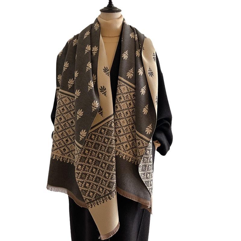 Retro Literature And Art Soft Imitation Cashmere Scarf Female Bohemian Geometry Travel Sunscreen Beach Towel Shawl