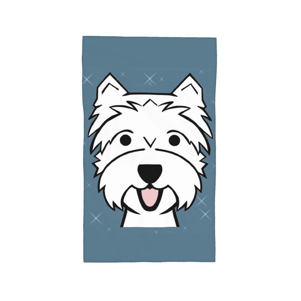 West Highland Terrier - Westies - Westie dogs - blue Soft Face Towel Quick Dry Pool Bath Cotton Towels Breathable