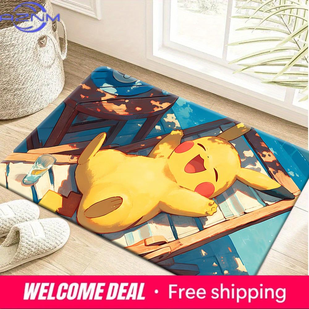 Pokemon Pikachu Lazy Afternoon Print Non-slip Doormat Soft Floor Mat for Home Decor 40x60cm