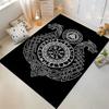 "Nordic Viking Black Carpet with Runes, Dragon Symbols, and Knotwork" Suitable for Use As an Anti-slip for Living Room Bedroom Sofas