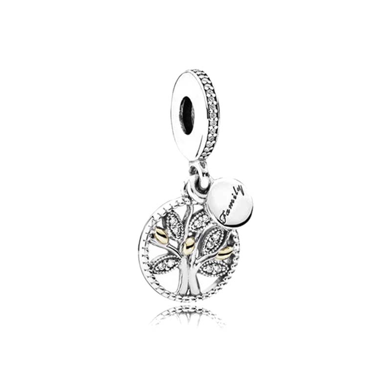 Europe Copper Family Charm Fit Original Bracelet Jewelry Pendant Sparkling Mom Bead Dangle Mother'S Day Gift