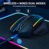 Redragon Mouse Ergonômico Sem Fio para Jogos 16000 DPI com Fogo Rápido 9 Macros Capacidade de Energia Durável e Retroiluminação RGB para Mouse, Tecla, Botões, 170 Horas